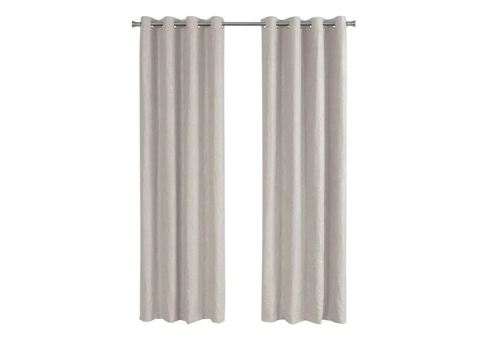 Curtain Panel, 2pcs Set, 54'w X 84'l, Room Darkening, Grommet, Living Room, Bedroom, Kitchen, Beige Micro Suede, Contemporary, Modern Default -DTYStore
