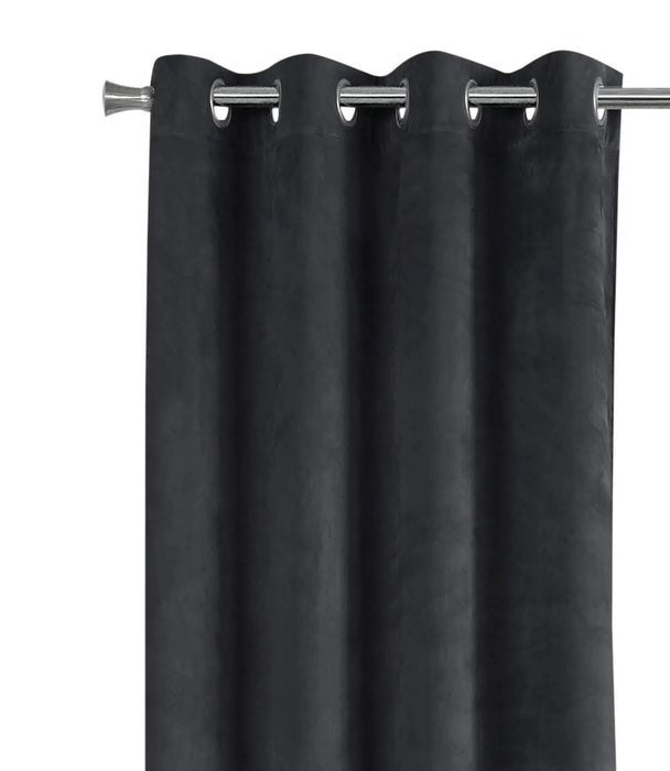 Curtain Panel, 2pcs Set, 54'w X 84'l, Room Darkening, Grommet, Living Room, Bedroom, Kitchen, Grey Velvet, Contemporary, Modern Default -DTYStore