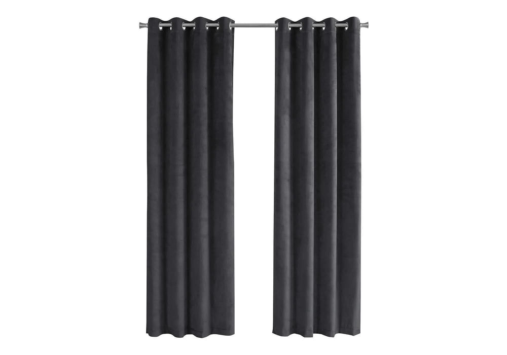 Curtain Panel, 2pcs Set, 54'w X 84'l, Room Darkening, Grommet, Living Room, Bedroom, Kitchen, Grey Velvet, Contemporary, Modern- DTY Store