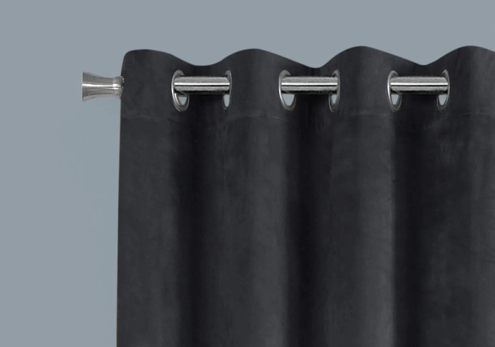 Curtain Panel, 2pcs Set, 54'w X 84'l, Room Darkening, Grommet, Living Room, Bedroom, Kitchen, Grey Velvet, Contemporary, Modern Default -DTYStore