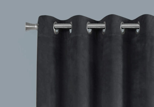 Curtain Panel, 2pcs Set, 54'w X 84'l, Room Darkening, Grommet, Living Room, Bedroom, Kitchen, Grey Velvet, Contemporary, Modern Default -DTYStore