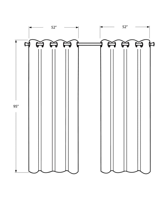 Curtain Panel, 2pcs Set, 54'w X 95'l, 100% Blackout, Grommet, Living Room, Bedroom, Kitchen, Brown Thermal Insulation Polyester, Contemporary, Modern- DTY Store