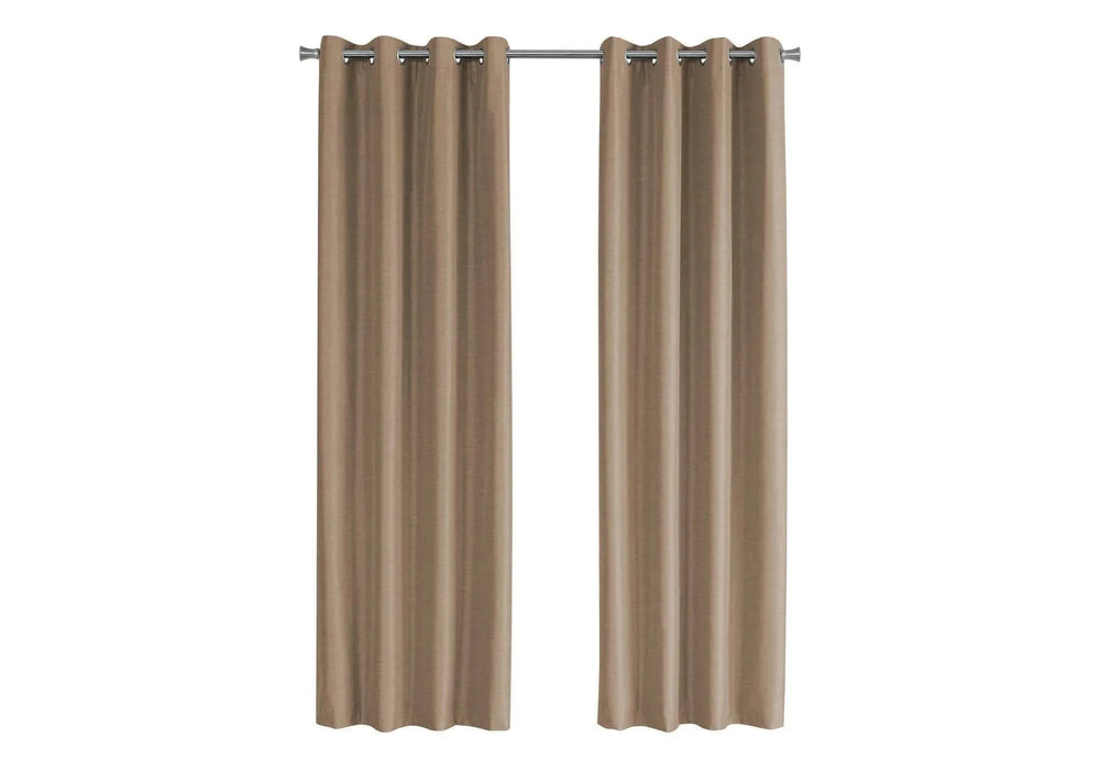 Curtain Panel, 2pcs Set, 54'w X 95'l, 100% Blackout, Grommet, Living Room, Bedroom, Kitchen, Brown Thermal Insulation Polyester, Contemporary, Modern Default -DTYStore