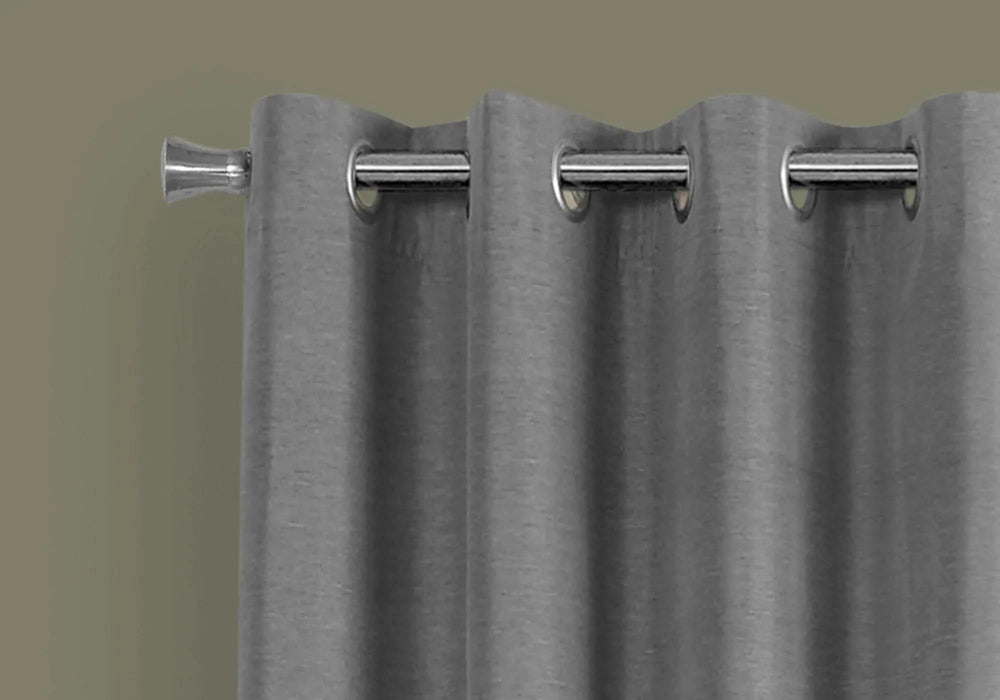 Curtain Panel, 2pcs Set, 54'w X 95'l, 100% Blackout, Grommet, Living Room, Bedroom, Kitchen, Grey Thermal Insulation Polyester, Contemporary, Modern Default -DTYStore