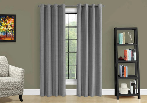 Curtain Panel, 2pcs Set, 54'w X 95'l, 100% Blackout, Grommet, Living Room, Bedroom, Kitchen, Grey Thermal Insulation Polyester, Contemporary, Modern Default -DTYStore