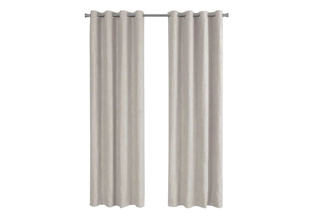 Curtain Panel, 2pcs Set, 54'w X 95'l, Room Darkening, Grommet, Living Room, Bedroom, Kitchen, Beige Micro Suede, Contemporary, Modern Default -DTYStore