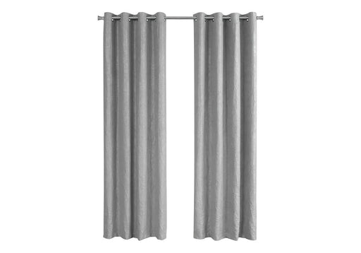 Curtain Panel, 2pcs Set, 54'w X 95'l, Room Darkening, Grommet, Living Room, Bedroom, Kitchen, Grey Micro Suede, Contemporary, Modern Default -DTYStore