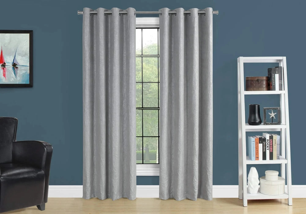 Curtain Panel, 2pcs Set, 54'w X 95'l, Room Darkening, Grommet, Living Room, Bedroom, Kitchen, Grey Micro Suede, Contemporary, Modern Default -DTYStore