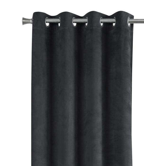 Curtain Panel, 2pcs Set, 54'w X 95'l, Room Darkening, Grommet, Living Room, Bedroom, Kitchen, Grey Velvet, Contemporary, Modern Default -DTYStore