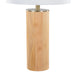 Cylinder Ash 27' Contemporary Wood Table Lamp in Ash Wood, Antique Brass, and White Linen by LumiSource Default -DTYStore