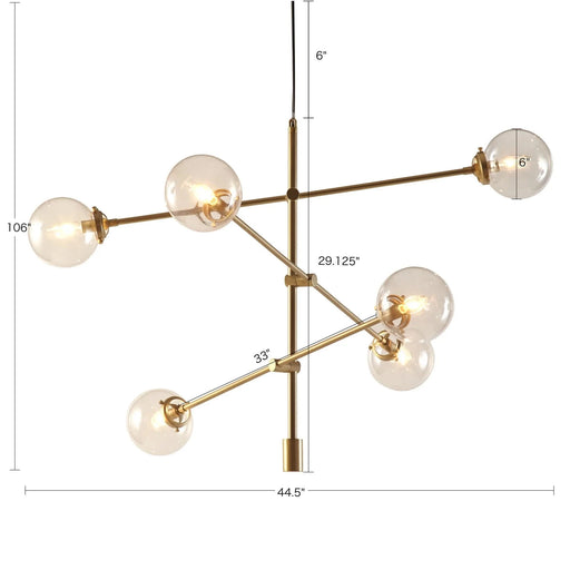 Cyrus 6-Globe Light Architectural Metal Chandelier Default -DTYStore