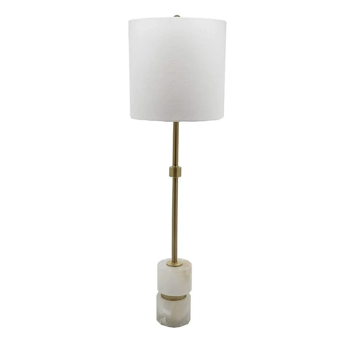 D10x34' Ipori Alabaster And Metal Buffet Lamp Default -DTYStore