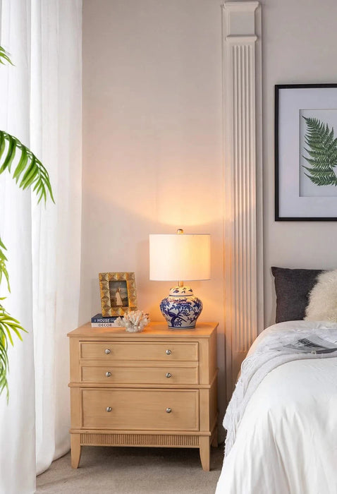 D12x19.3' Blue and White Ceramic Vase Lamp Default -DTYStore