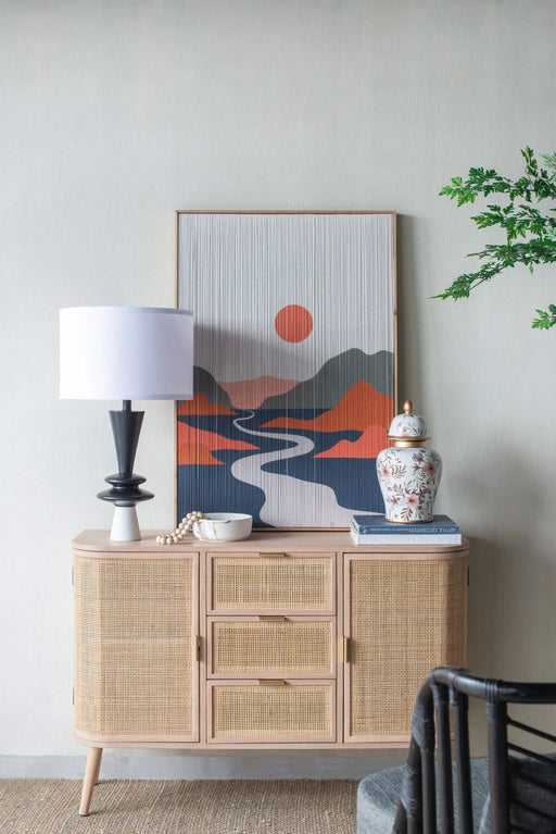 D15x26.7' Black Aluminum Table Lamp with Two Varying Disc Accents and White Shade(Lamp Shade Assembly Required) Default -DTYStore