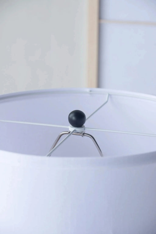 D15x26.7' Black Aluminum Table Lamp with Two Varying Disc Accents and White Shade(Lamp Shade Assembly Required) Default -DTYStore