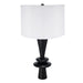 D15x26.7' Black Aluminum Table Lamp with Two Varying Round Accents and White Drum Shade(Lamp Shade Assembly Required) Default -DTYStore