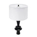 D15x26.7' Black Aluminum Table Lamp with Two Varying Round Accents and White Drum Shade(Lamp Shade Assembly Required) Default -DTYStore