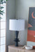 D15x26.7' Black Aluminum Table Lamp with Two Varying Round Accents and White Drum Shade(Lamp Shade Assembly Required) Default -DTYStore