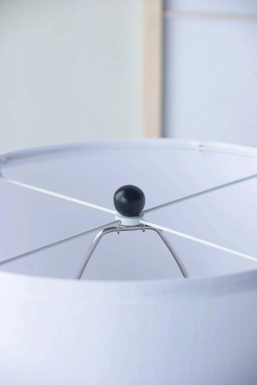 D15x26.7' Black Aluminum Table Lamp with Two Varying Round Accents and White Drum Shade(Lamp Shade Assembly Required) Default -DTYStore