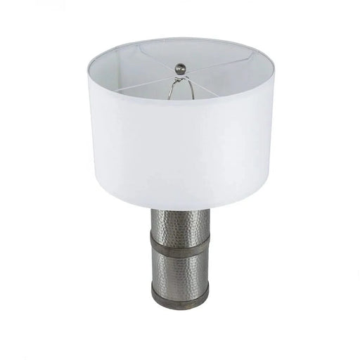 D16x24.4' Hammered Iron Table Lamp with Mango Wood(Lamp Shade Assembly Required) Default -DTYStore