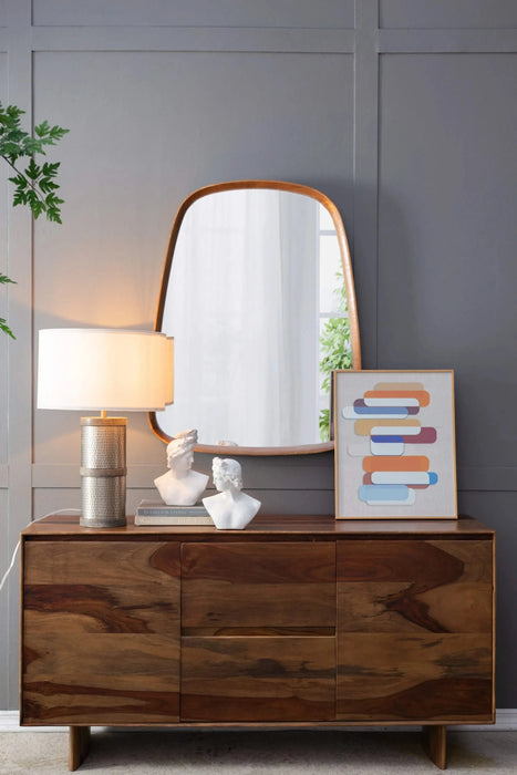 D16x24.4' Hammered Iron Table Lamp with Mango Wood(Lamp Shade Assembly Required) Default -DTYStore