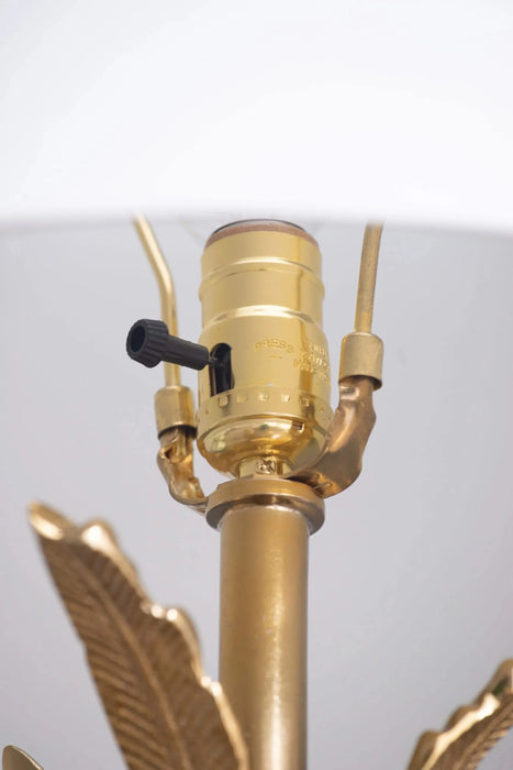 D16x31' Leaf Lamp with Marble Base, Gold (Lamp Shade Assembly Required) Default -DTYStore