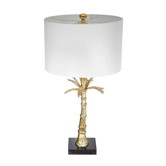 D16x31' Leaf Lamp with Marble Base, Gold (Lamp Shade Assembly Required) Default -DTYStore