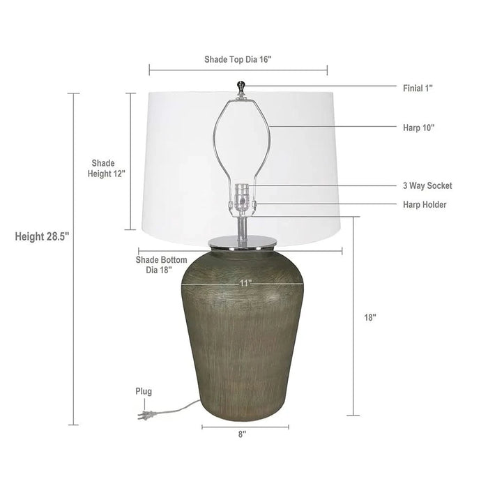 D18x28.5' Glass Table Lamp Default -DTYStore
