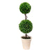 D7x22'H Two-Tiered Faux Boxwood Sphere Topiary in Cream Pot Default -DTYStore