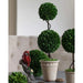 D7x22'H Two-Tiered Faux Boxwood Sphere Topiary in Cream Pot Default -DTYStore