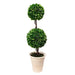 D7x22'H Two-Tiered Faux Boxwood Sphere Topiary in Cream Pot Default -DTYStore