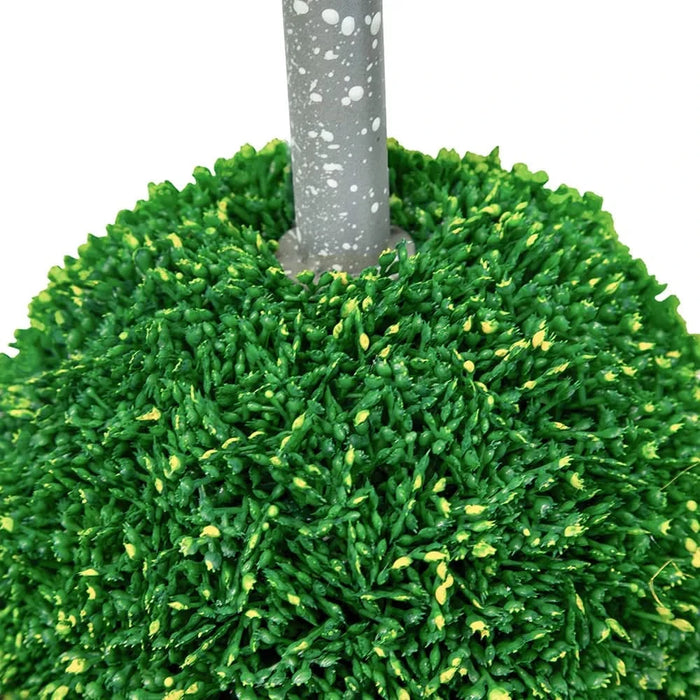 D7x26.5' Artificial Two-Tiered Boxwood Sphere Topiary on Metal Spire Default -DTYStore