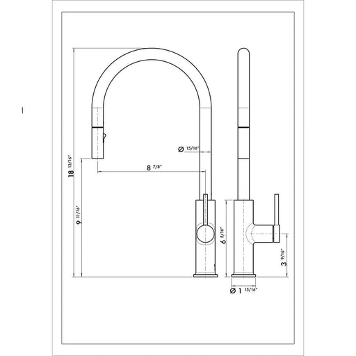 DAX Single Handle Pull Down Kitchen Faucet Matt Black Finish Default -DTYStore