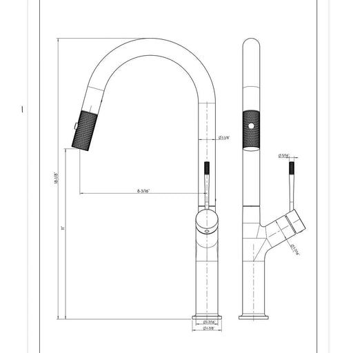 DAX Single Handle Pull Out Kitchen Faucet - Matt Black Finish Default -DTYStore