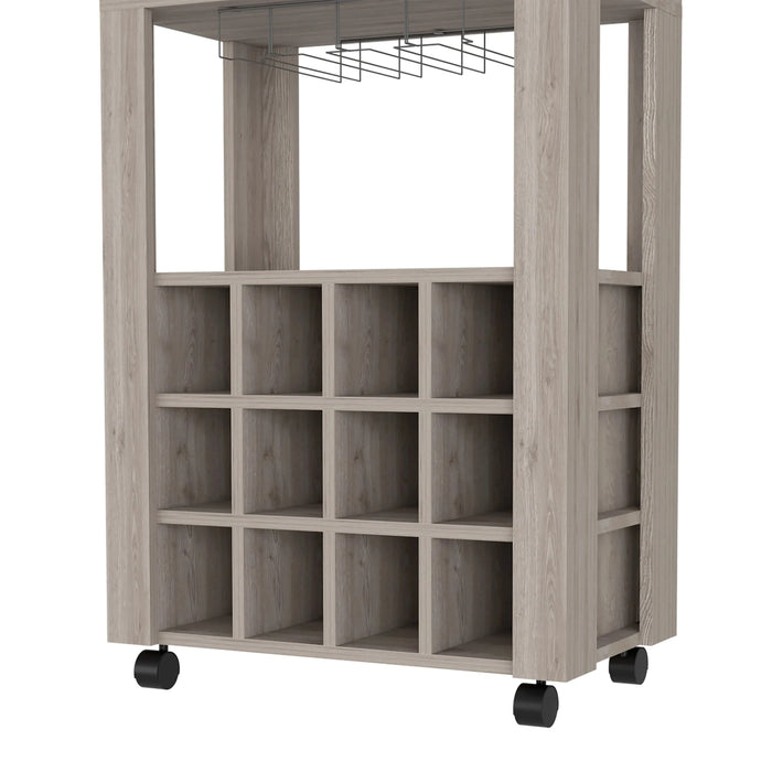 DEPOT E-SHOP Margh Bar Cart Drawer, Light Gray Default -DTYStore