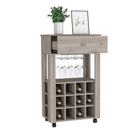 DEPOT E-SHOP Margh Bar Cart Drawer, Light Gray Default -DTYStore