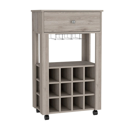 DEPOT E-SHOP Margh Bar Cart Drawer, Light Gray Default -DTYStore