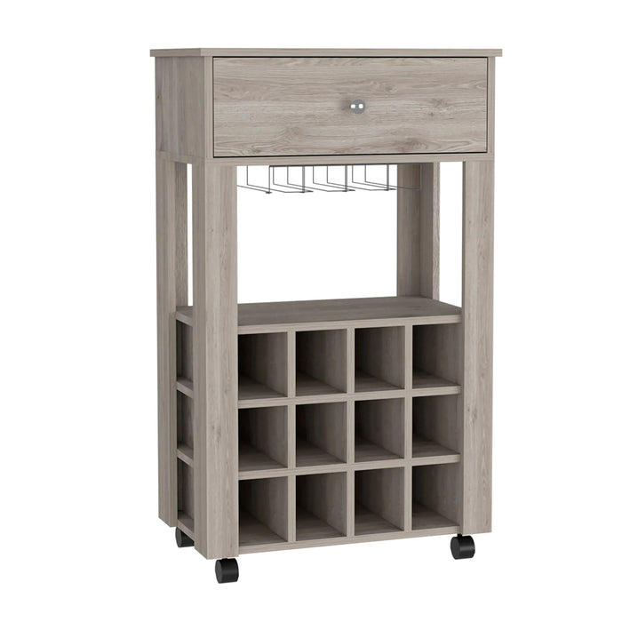 DEPOT E-SHOP Margh Bar Cart Drawer, Light Gray Default -DTYStore