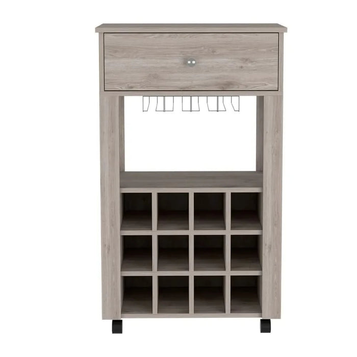 DEPOT E-SHOP Margh Bar Cart Drawer, Light Gray Default -DTYStore