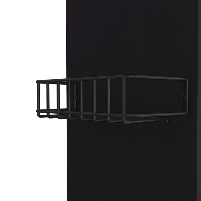 DEPOT E-SHOP Opal Kitchen Cart, Single Door Cabinet, Four Casters, Black Default -DTYStore