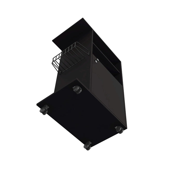 DEPOT E-SHOP Opal Kitchen Cart, Single Door Cabinet, Four Casters, Black Default -DTYStore