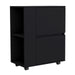 DEPOT E-SHOP Tully Bar Cart Two Pull-Down Door Cabinets and Two Open Shelves,Black Default -DTYStore