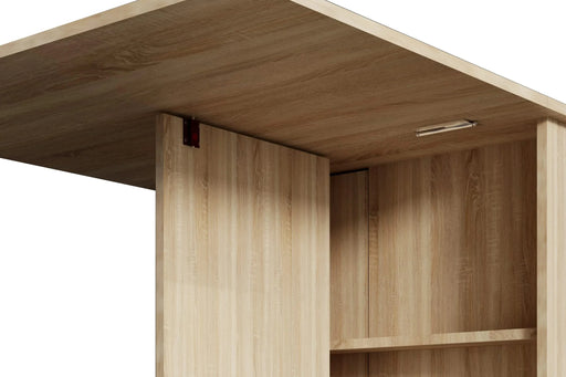 DFW Folding Dining Table, Versatile Dinner Table with 2 Wheels and 2 Storage Racks, Space Saving Dining Room Table, Folding Kitchen Table, Pear Wood Color Default -DTYStore