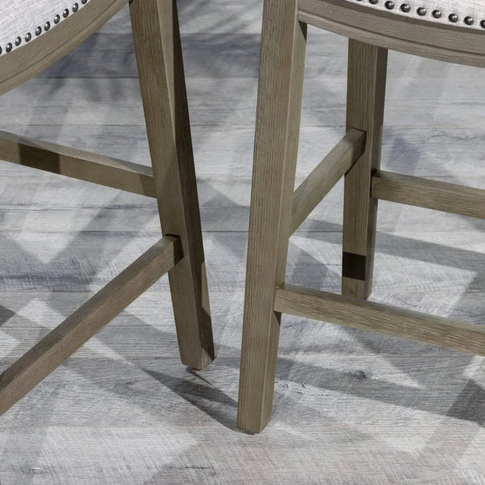 DTY Indoor Living Aurora Saddle Stool -25" Counter Stool or 29" Barstool, Set of 2 29" Light Gray Fabric Gray -DTYStore