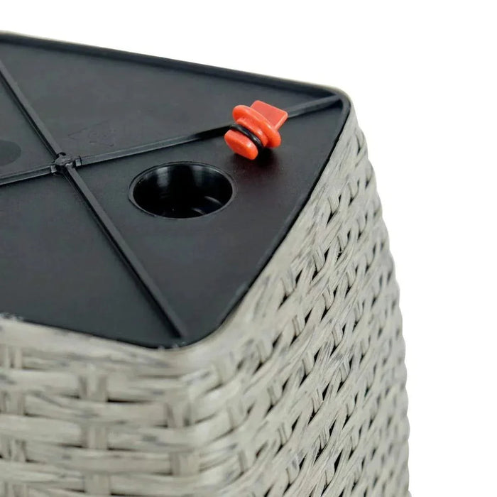 DTY Signature 2-Pack Self-watering Planter - Hand Woven Wicker - Thin Square Gray -DTYStore