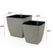 DTY Signature 2-Pack Self-watering Planter - Hand Woven Wicker - Thin Square Gray -DTYStore