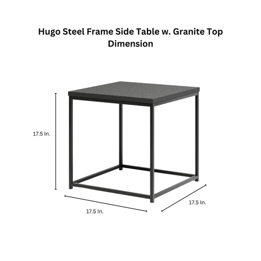 DTY Signature Hugo Steel Frame Side Table with Granite Top -DTYStore