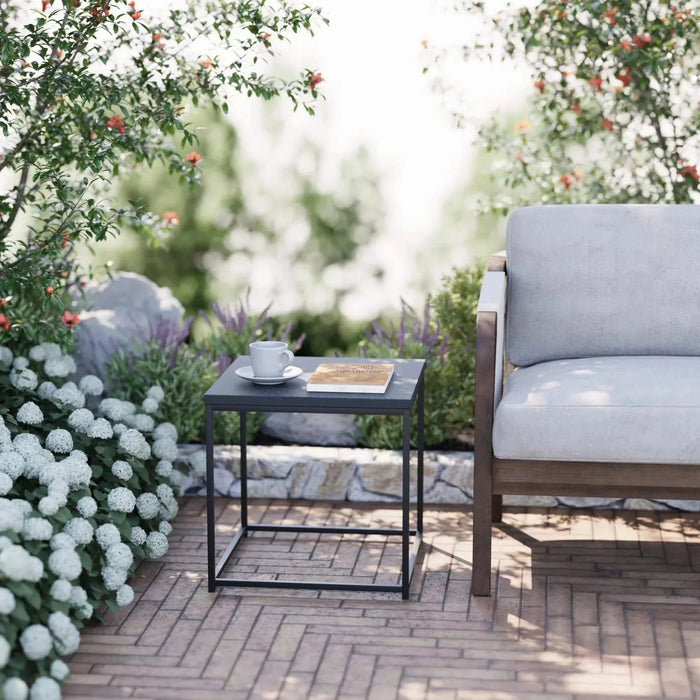 DTY Signature Hugo Steel Frame Side Table with Granite Top -DTYStore