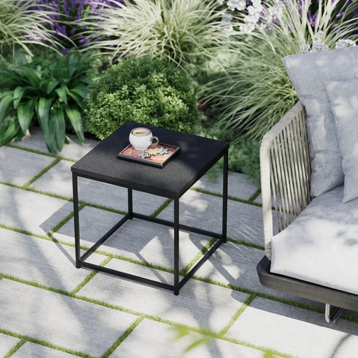 DTY Signature Hugo Steel Frame Side Table with Granite Top -DTYStore