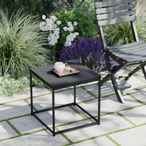DTY Signature Hugo Steel Frame Side Table with Granite Top -DTYStore